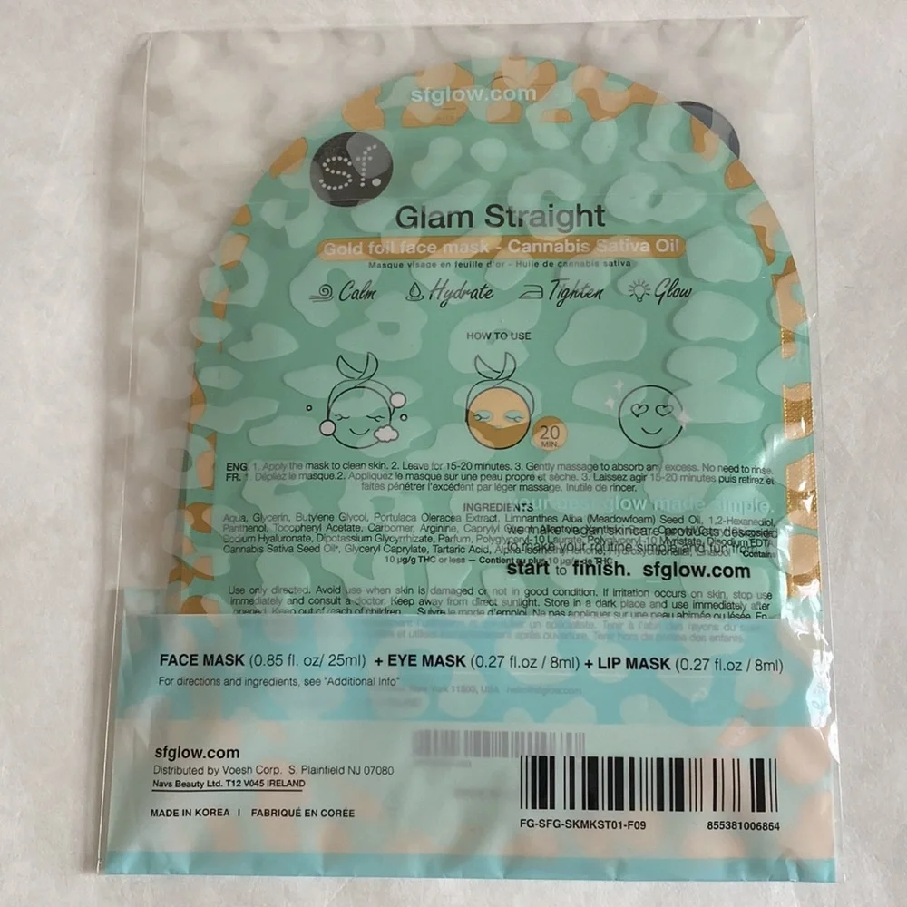 SFGLOW Glam in Paradise 3-Piece Mask Set $18 NIP